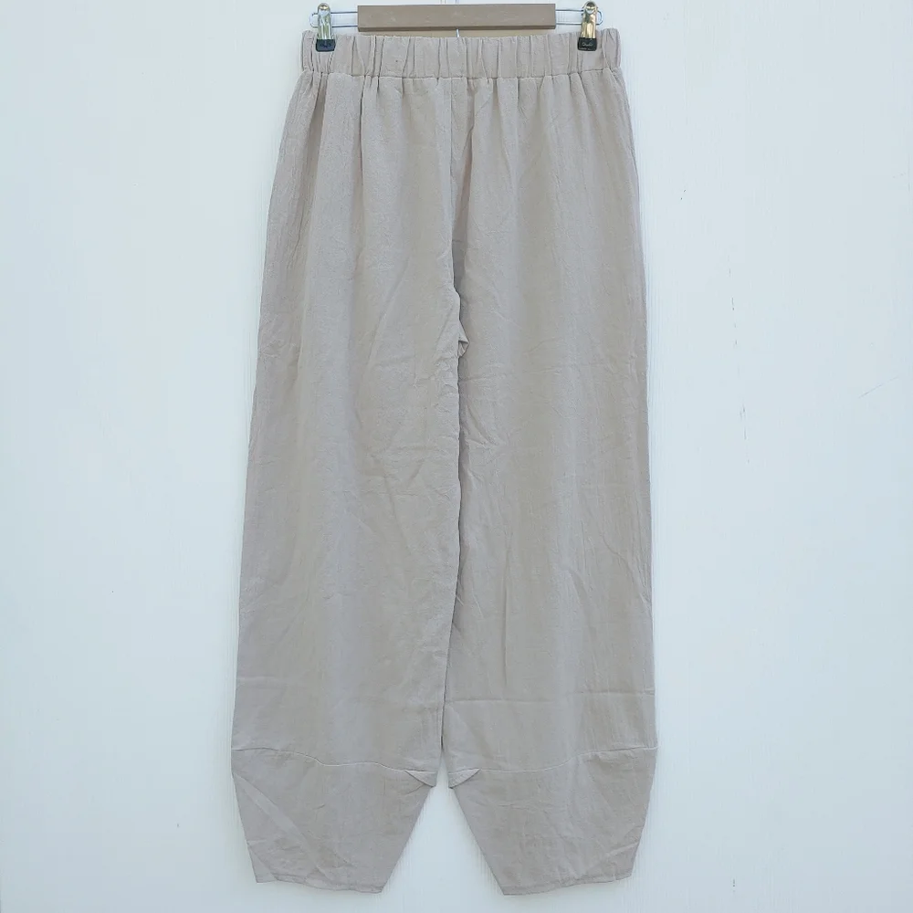 Misslook Beige Wide Leg Layered High Waist Pull On Stretch Lounge Pants Sz L - Picture 4 of 6